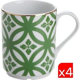 Porland Morocco Desen 340 cc 4'lü Yeşil Kupa