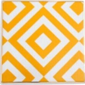 Porland Morocco Desen 4 Sarı 10x10 cm Bardak Altlığı