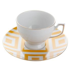 Porland Morocco Desen 4 Sarı 170 cc Çay Fincanı