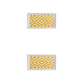 Porland Morocco Desen 4 Sarı 18x13 cm Porselen Kahvaltı Tabağı
