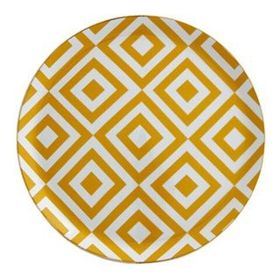 Porland Morocco Desen 4 Sarı 24 cm Düz Tabak