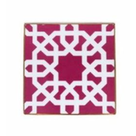 Porland Morocco Desen 5 Fuşya 10x10 cm Bardak Altlığı