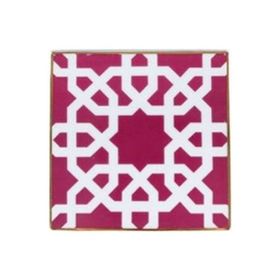 Porland Morocco Desen 5 Fuşya 10x10 cm Bardak Altlığı