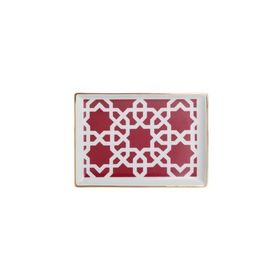 Porland Morocco Desen 5 Fuşya 18x13 cm Porselen Kahvaltı Tabağı