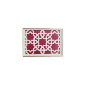 Porland Morocco Desen 5 Fuşya 18x13 cm Porselen Kahvaltı Tabağı