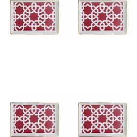 Porland Morocco Desen 5 Fuşya 18x13 cm Porselen Kahvaltı Tabağı