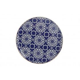 Porland Morocco Desen 7 Mor 28 cm Porselen Düz Tabak