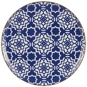 Porland Morocco Desen 7 Mor 28 cm Porselen Düz Tabak
