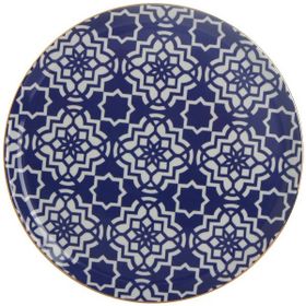 Porland Morocco Desen 7 Mor 28 cm Porselen Düz Tabak
