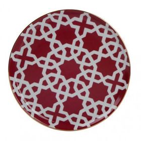 Porland Morocco Desen Fuşya 20 cm Düz Tabak