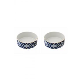 Porland Morocco Desen Mavi 18 cm 2'li Kase