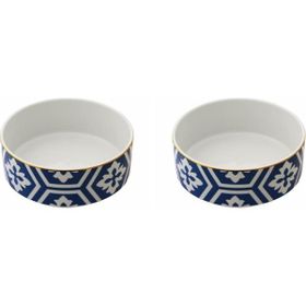 Porland Morocco Desen Mavi 18 cm 2'li Kase