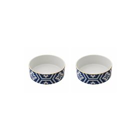 Porland Morocco Desen Mavi 18 cm 2'li Kase