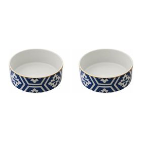 Porland Morocco Desen Mavi 18 cm 2'li Kase