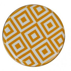 Porland Morocco Desen Sarı 20 cm Düz Tabak