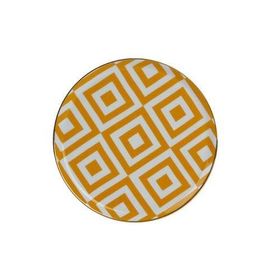Porland Morocco Desen Sarı 20 cm Düz Tabak