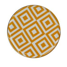Porland Morocco Desen Sarı 20 cm Düz Tabak