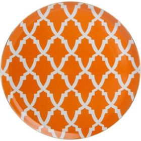 Porland Morocco Desen Turuncu 28 cm Düz Tabak