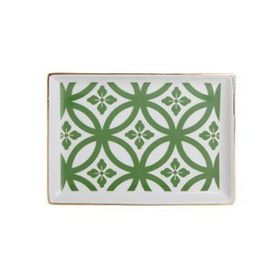 Porland Morocco Desen1 Yeşil 18 cm Porselen Kahvaltı Tabağı