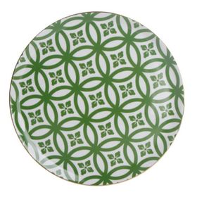 Porland Morocco Desen1 Yeşil 28 cm 6 Adet Düz Tabak