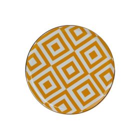 Porland Morocco Desen4 Sarı 28 cm Düz Tabak