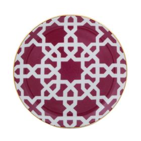 Porland Morocco Desen5 Fuşya 17 cm 6 Adet Düz Tabak