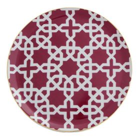 Porland Morocco Desen5 Fuşya 24 cm 6 Adet Düz Tabak