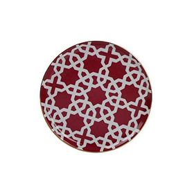 Porland Morocco Fuşya 20 cm Porselen Düz Tabak
