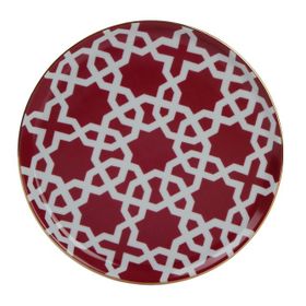 Porland Morocco Fuşya 20 cm Porselen Düz Tabak