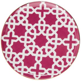 Porland Morocco Fuşya 20 cm Porselen Düz Tabak