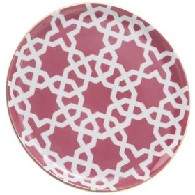 Porland Morocco Fuşya 20 cm Porselen Düz Tabak