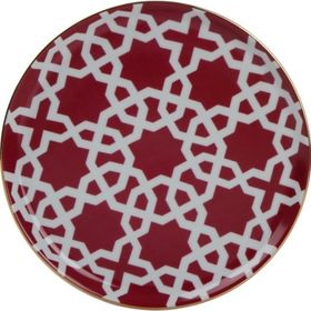 Porland Morocco Fuşya 20 cm Porselen Düz Tabak