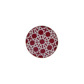 Porland Morocco Fuşya Desen 5 20 cm Porselen Düz Tabak