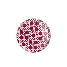 Porland Morocco Fuşya Desen 5 28 cm Porselen Düz Tabak