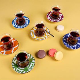 Porland Morocco Karışık Renk 12 Parça Çay Bardak Takımı