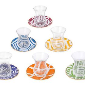 Porland Morocco Karışık Renk 12 Parça Çay Bardak Takımı