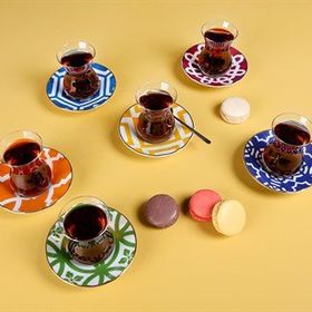 Porland Morocco Karışık Renk 12 Parça Çay Bardak Takımı