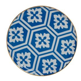 Porland Morocco Mavi Desen 2 20 cm Porselen Düz Tabak