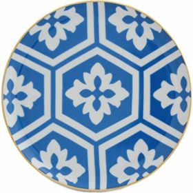 Porland Morocco Serisi Desen 2 Mavi 17 cm Düz Tabak