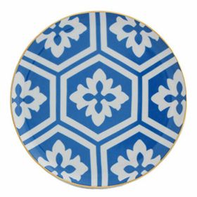 Porland Morocco Serisi Desen 2 Mavi 17 cm Düz Tabak