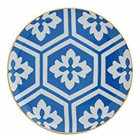 Porland Morocco Serisi Desen 2 Mavi 17 cm Düz Tabak
