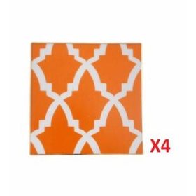 Porland Morocco Turuncu 10x10 cm 4'lü Bardak Altlığı