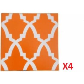 Porland Morocco Turuncu 10x10 cm 4'lü Bardak Altlığı