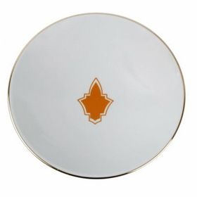 Porland Morocco Turuncu Desen 2 20 cm Porselen Düz Tabak