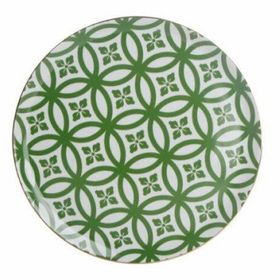 Porland Morocco Yeşil 20 cm Porselen Düz Tabak