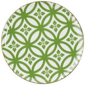 Porland Morocco Yeşil 20 cm Porselen Düz Tabak