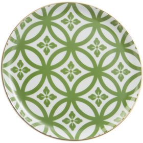 Porland Morocco Yeşil 20 cm Porselen Düz Tabak