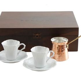 Porland Nature Beyaz 67 cc 5 Parça 2 Kişilik Kahve Takımı