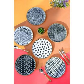 Porland New Fractal 20 cm 6 Parça Yeni Şeritli Pasta Takımı