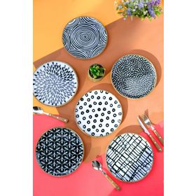 Porland New Fractal 20 cm 6 Parça Yeni Şeritli Pasta Takımı
